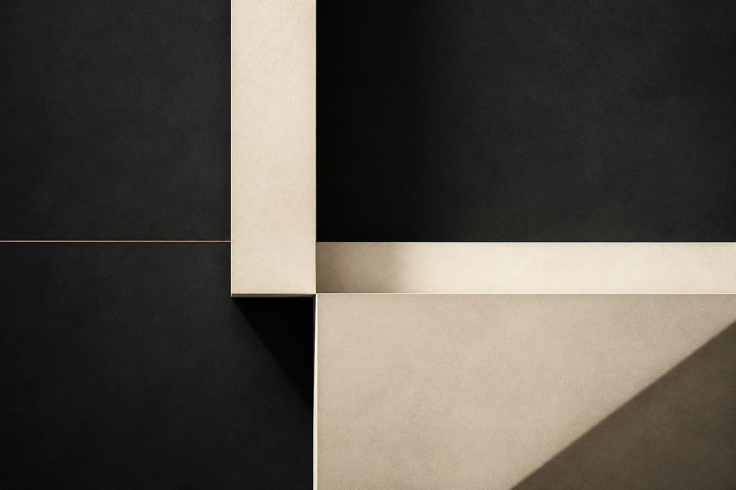 VALÉORINE editorial artwork: precise ivory architectural geometry on charcoal, measured and exact