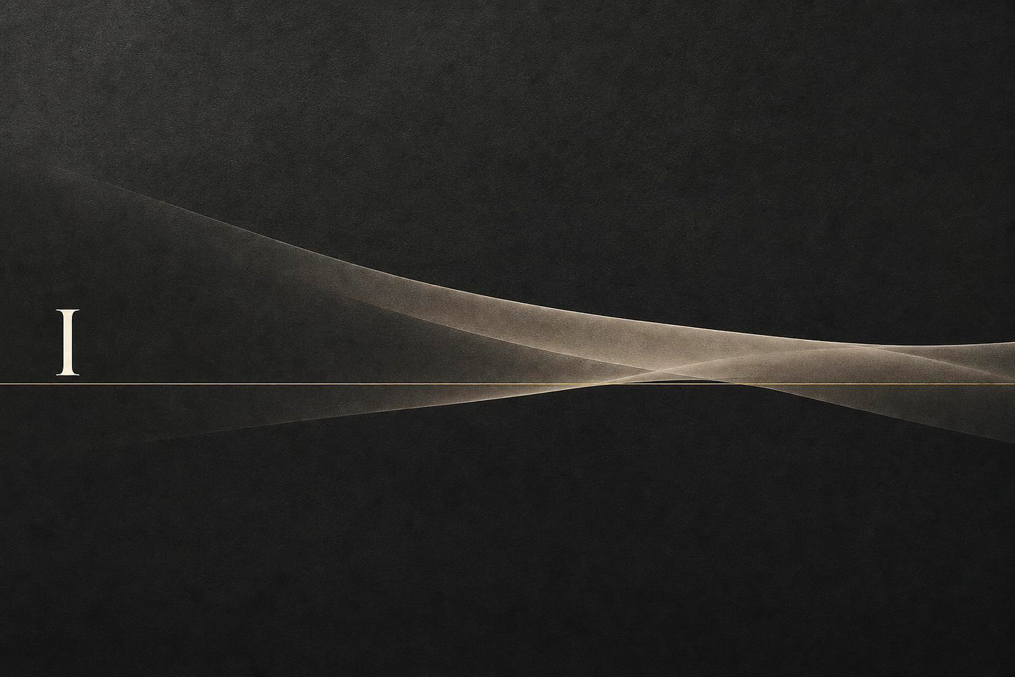 VALÉORINE editorial band: an ivory sweep crossing a gold hairline, marked with the numeral I