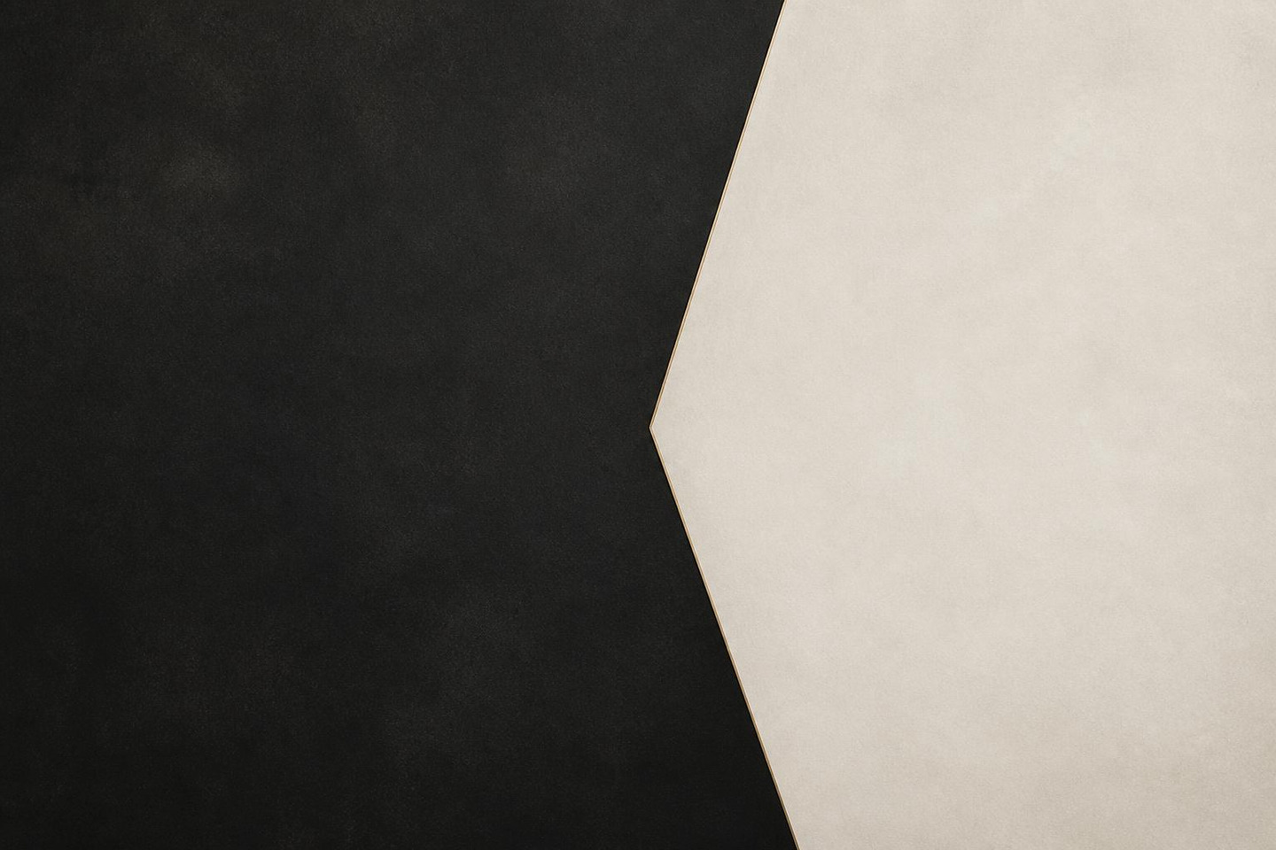 VALÉORINE editorial artwork: two ivory planes meeting cleanly along a single gold seam