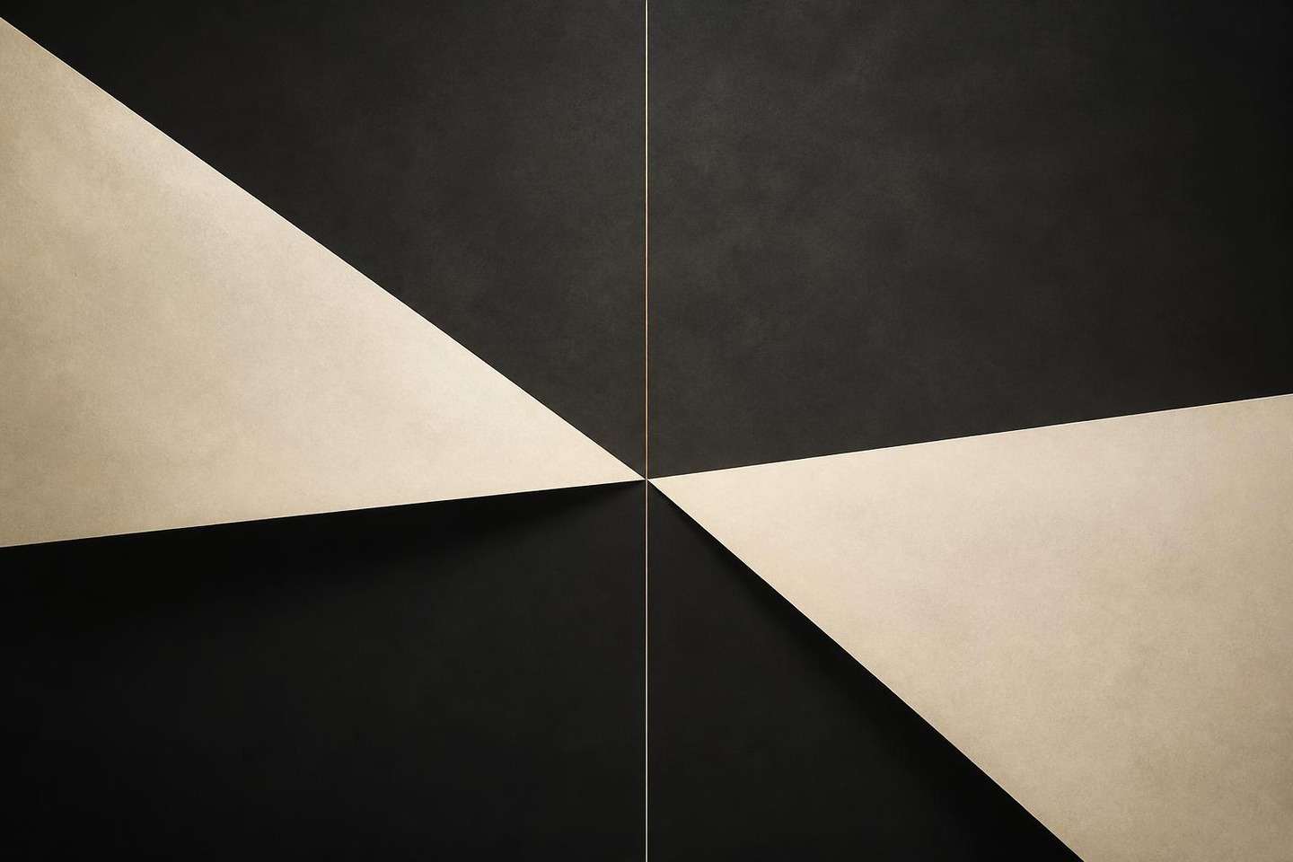 VALÉORINE editorial artwork: two ivory planes weighed against one another about a gold hairline