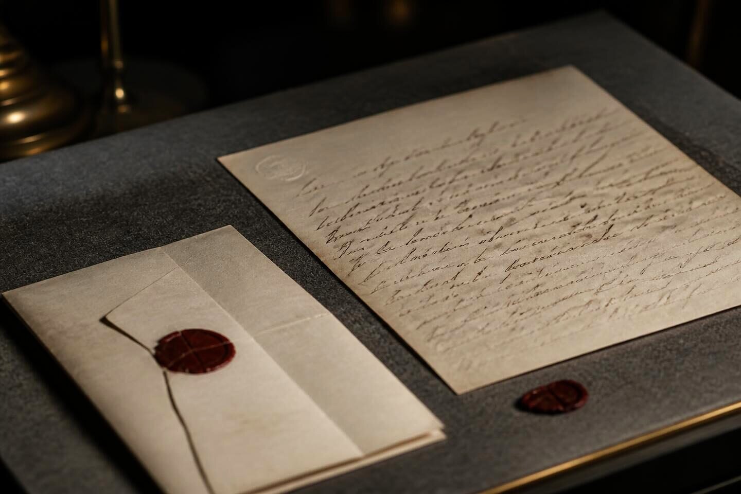 A nineteenth-century autograph letter with its cover and a fragment of red wax seal